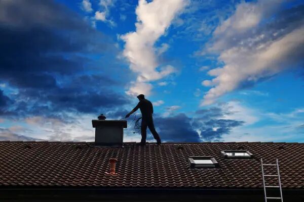 Chimney cleaning illustration